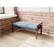 Lesro Brooklyn Waiting Reception 2 Seat Bench Wood Frame in Blue