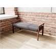 Lesro Brooklyn Waiting Reception 2 Seat Bench Wood Frame in Gray