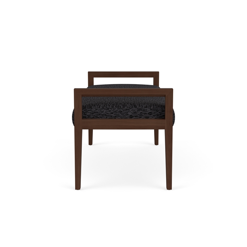 Lesro Brooklyn Waiting Reception 2 Seat Bench Wood Frame in Gray