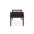 Lesro Brooklyn Waiting Reception 2 Seat Bench Wood Frame in Gray