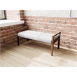 Lesro Brooklyn Waiting Reception 2 Seat Bench Wood Frame in Gray