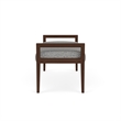 Lesro Brooklyn Waiting Reception 2 Seat Bench Wood Frame in Gray