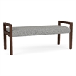 Lesro Brooklyn Waiting Reception 2 Seat Bench Wood Frame in Gray