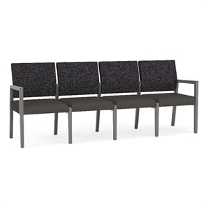 Lesro Brooklyn Waiting Reception 4 Seat Tandem Seating No Center Arms in Gray