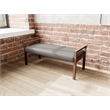 Lesro Brooklyn Waiting Reception 2 Seat Bench Wood Frame in Gray