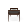 Lesro Brooklyn Waiting Reception 2 Seat Bench Wood Frame in Gray