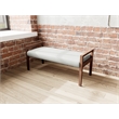 Lesro Brooklyn Waiting Reception 2 Seat Bench Wood Frame in Gray