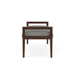 Lesro Brooklyn Waiting Reception 2 Seat Bench Wood Frame in Gray