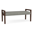 Lesro Brooklyn Waiting Reception 2 Seat Bench Wood Frame in Gray