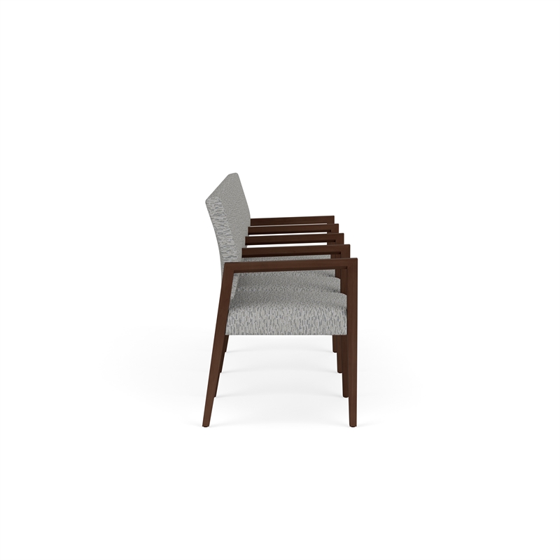 Lesro Brooklyn Waiting Reception 4 Seat Tandem Seating Wood Frame in Gray