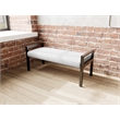 Lesro Brooklyn Waiting Reception 2 Seat Bench Wood Frame in Gray