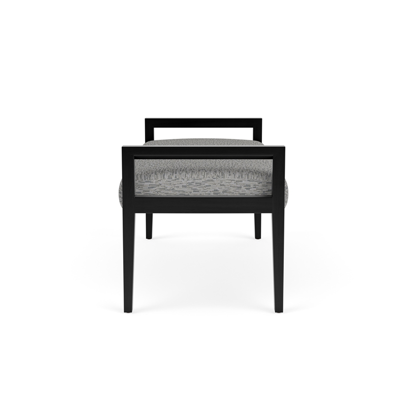 Lesro Brooklyn Waiting Reception 2 Seat Bench Wood Frame in Gray