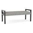 Lesro Brooklyn Waiting Reception 2 Seat Bench Wood Frame in Gray