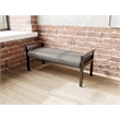 Lesro Brooklyn Waiting Reception 2 Seat Bench Wood Frame in Gray