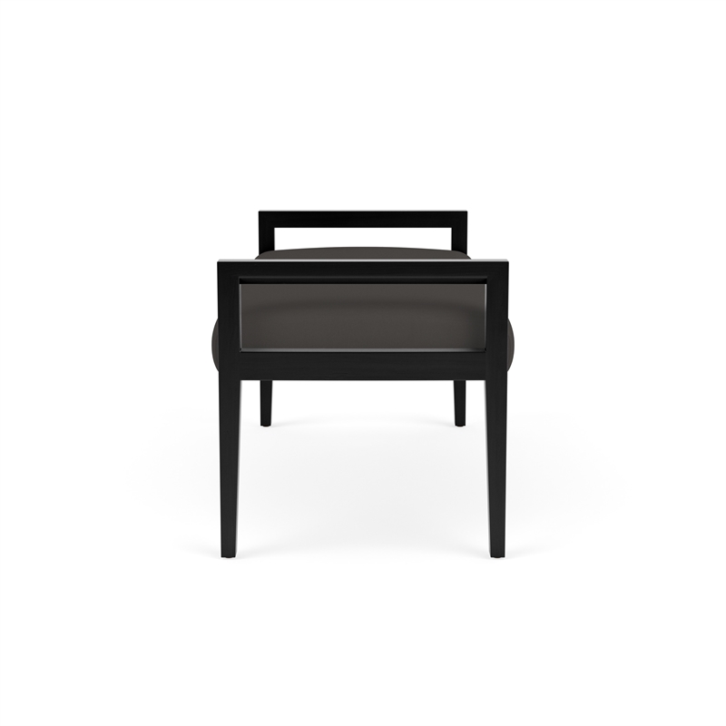 Lesro Brooklyn Waiting Reception 2 Seat Bench Wood Frame in Gray