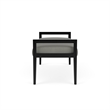 Lesro Brooklyn Waiting Reception 2 Seat Bench Wood Frame in Gray