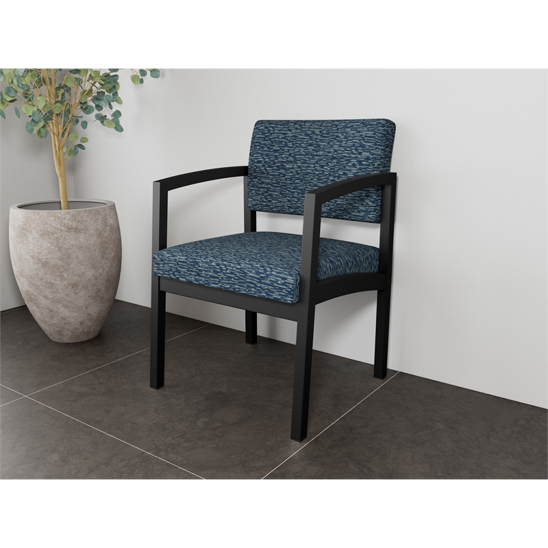 Lesro Industries Steel Waiting Reception Guest Chair Steel Frame in Blue