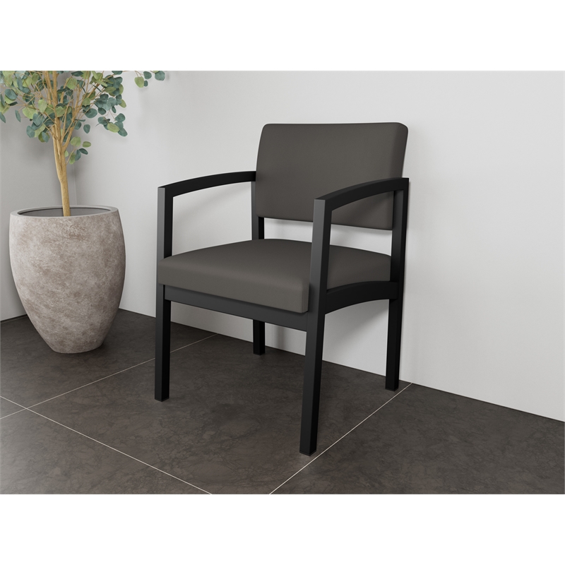 Lesro Industries Steel Waiting Reception Guest Chair Steel Frame in Gray