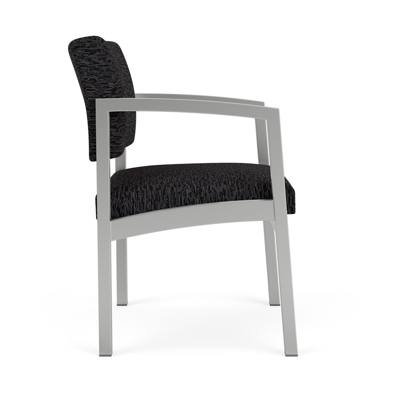 Lesro Industries Steel Waiting Reception Guest Chair Steel Frame in Black