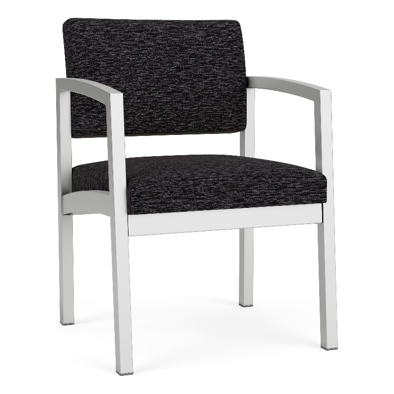 Lesro Industries Steel Waiting Reception Guest Chair Steel Frame in Black