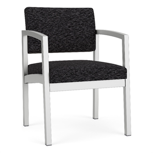 Lesro Industries Steel Waiting Reception Guest Chair Steel Frame in Black