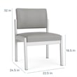 Lesro Industries Steel Waiting Reception Armless Guest Chair in Gray