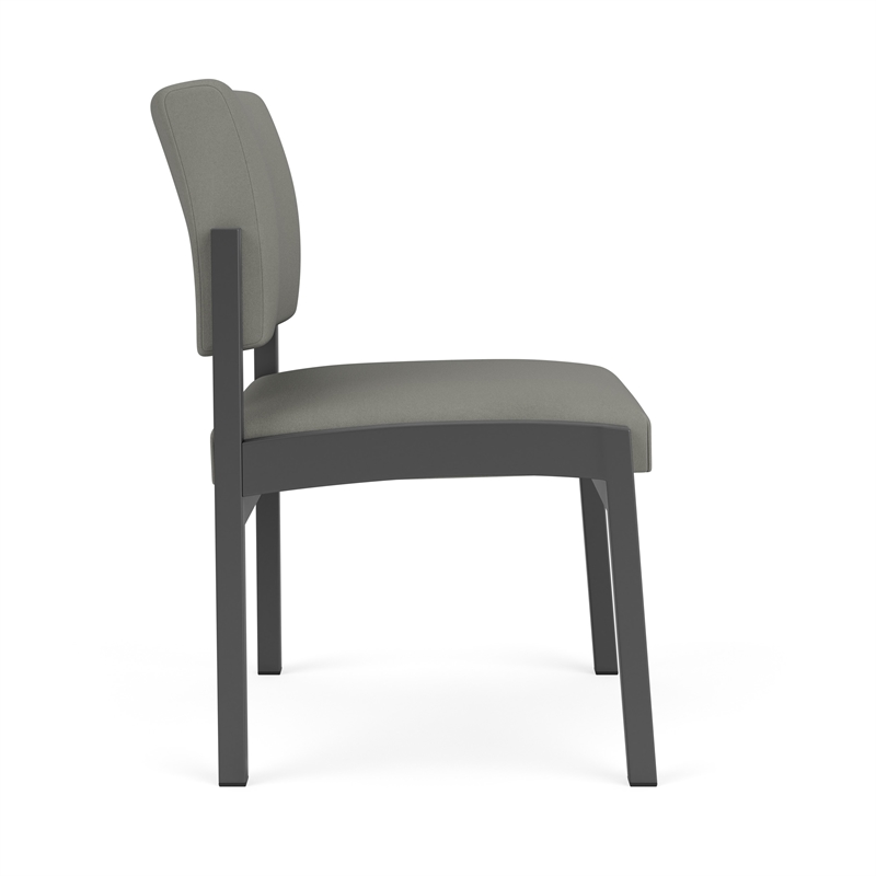 Lesro Industries Steel Waiting Reception Armless Guest Chair in Gray