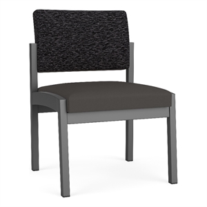 Lesro Industries Steel Waiting Reception Armless Guest Chair in Gray