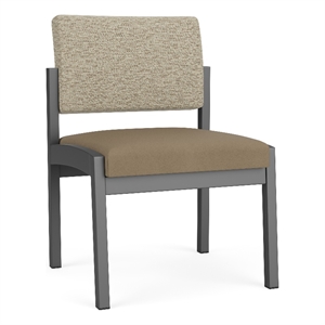 Lesro Industries Steel Waiting Reception Armless Guest Chair in Brown