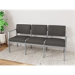 Lesro Industries Steel Waiting Reception 3 Seat Sofa Steel Frame in Gray