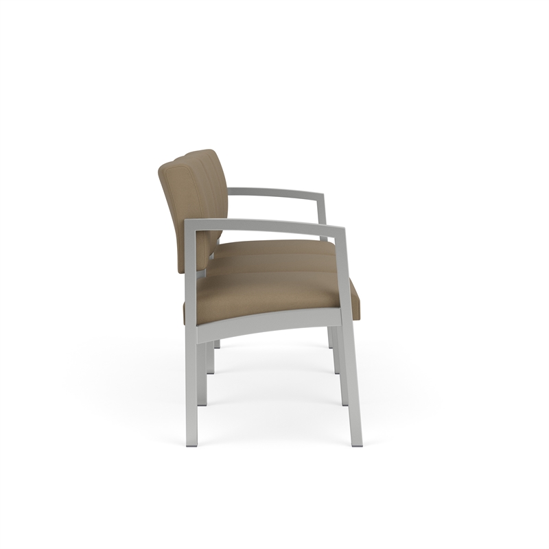 Lesro Industries Steel Waiting Reception 3 Seat Sofa Steel Frame in Brown
