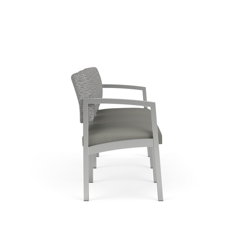 Lesro Industries Steel Waiting Reception 3 Seat Sofa Steel Frame in Gray