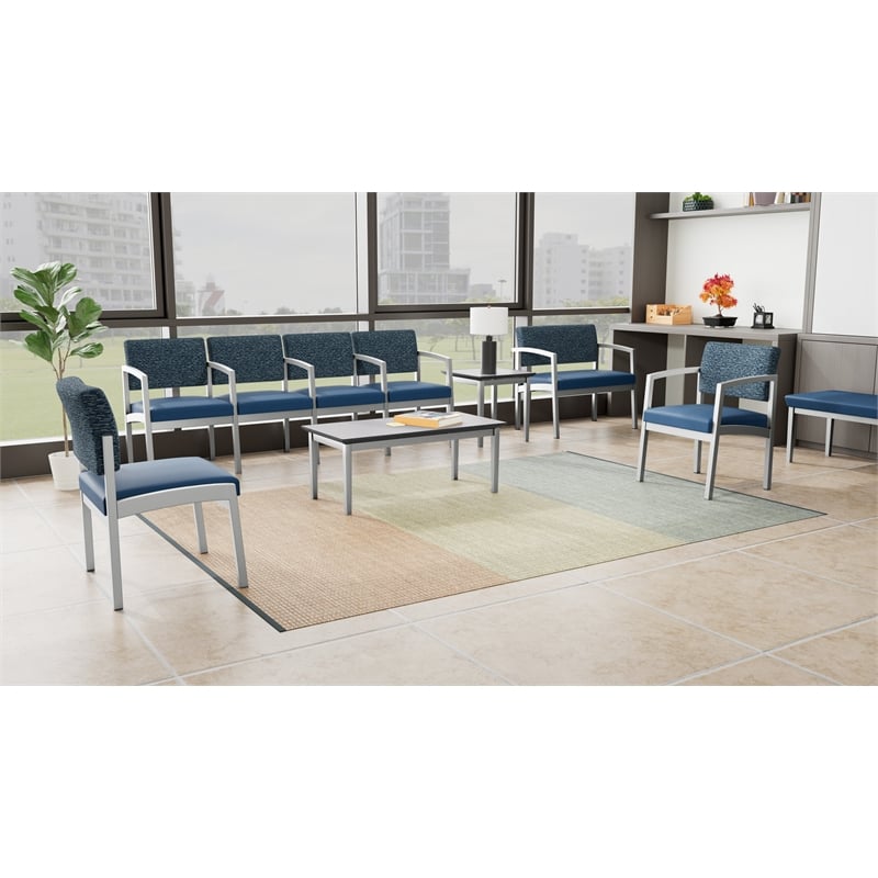 Lesro Industries Steel Waiting Reception Guest Chair Steel Frame in Gray