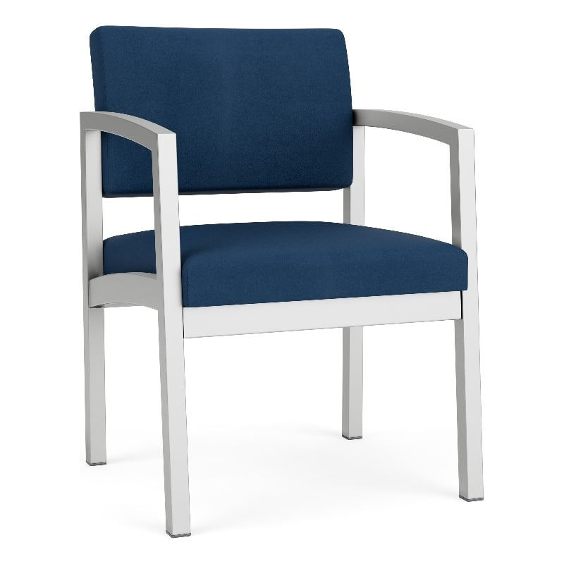 Lesro Industries Steel Waiting Reception Guest Chair Steel Frame in Gray