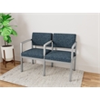 Lesro Industries Steel Waiting Reception 2 Seat Tandem Seating in Blue