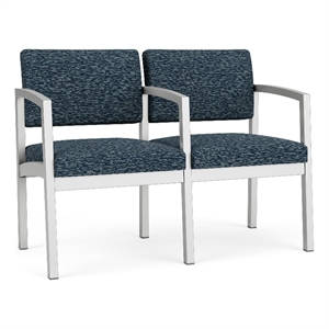 Lesro Industries Steel Waiting Reception 2 Seat Tandem Seating in Blue