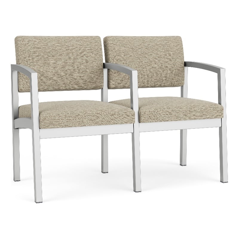 Lesro Industries Steel Waiting Reception 2 Seat Tandem Seating in Brown