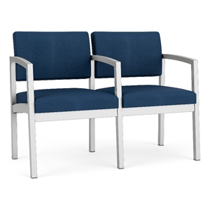 Lesro Industries Steel Waiting Reception 2 Seat Tandem Seating in Blue