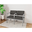 Lesro Industries Steel Waiting Reception 2 Seat Tandem Seating in Gray