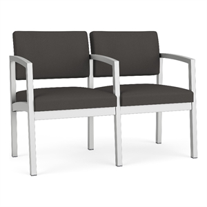 Lesro Industries Steel Waiting Reception 2 Seat Tandem Seating in Gray