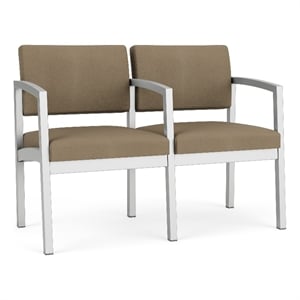 Lesro Industries Steel Waiting Reception 2 Seat Tandem Seating in Brown