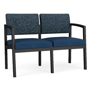 Lesro Industries Steel Waiting Reception 2 Seat Sofa Steel Frame in Blue