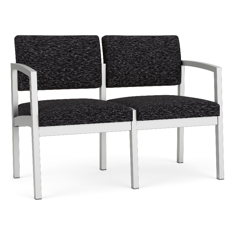 Lesro Industries Steel Waiting Reception 2 Seat Sofa Steel Frame in Gray