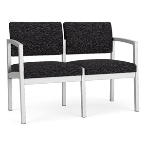 Lesro Industries Steel Waiting Reception 2 Seat Sofa Steel Frame in Gray