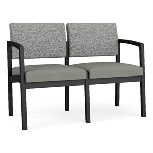 Lesro Industries Steel Waiting Reception 2 Seat Sofa Steel Frame in Gray