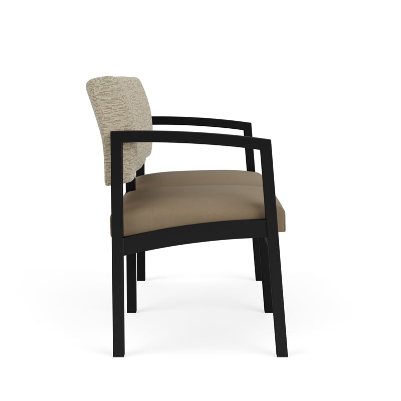 Lesro Industries Steel Waiting Reception 2 Seat Sofa Steel Frame in Brown