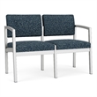 Lesro Industries Steel Waiting Reception 2 Seat Sofa Steel Frame in Blue