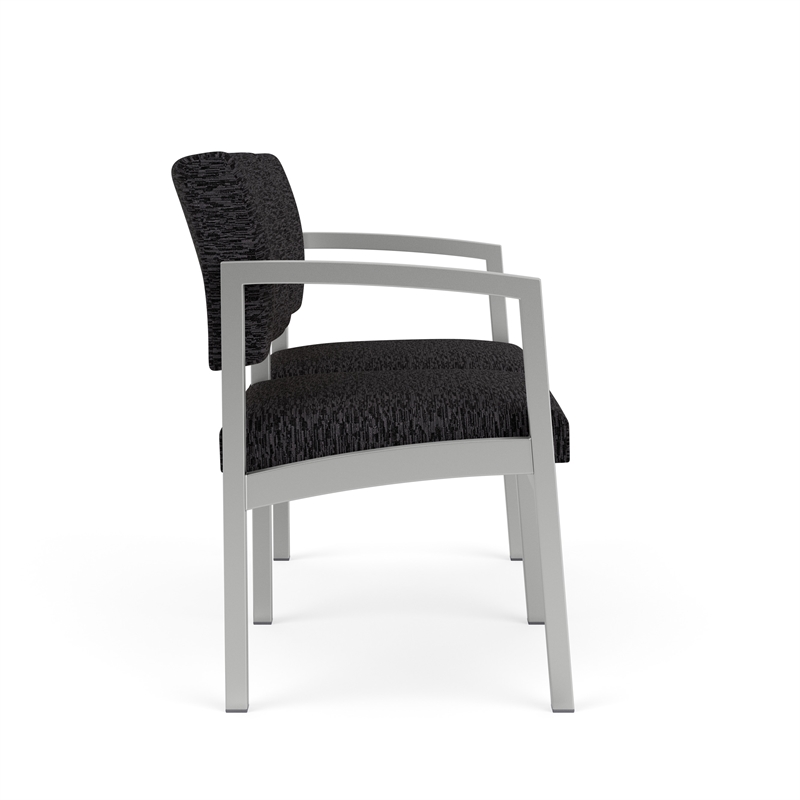 Lesro Industries Steel Waiting Reception 2 Seat Sofa Steel Frame in Black