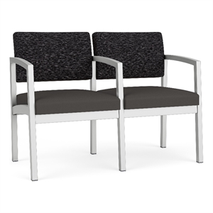 Lesro Industries Steel Waiting Reception 2 Seat Tandem Seating in Gray
