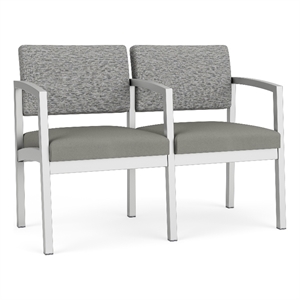 Lesro Industries Steel Waiting Reception 2 Seat Tandem Seating in Gray